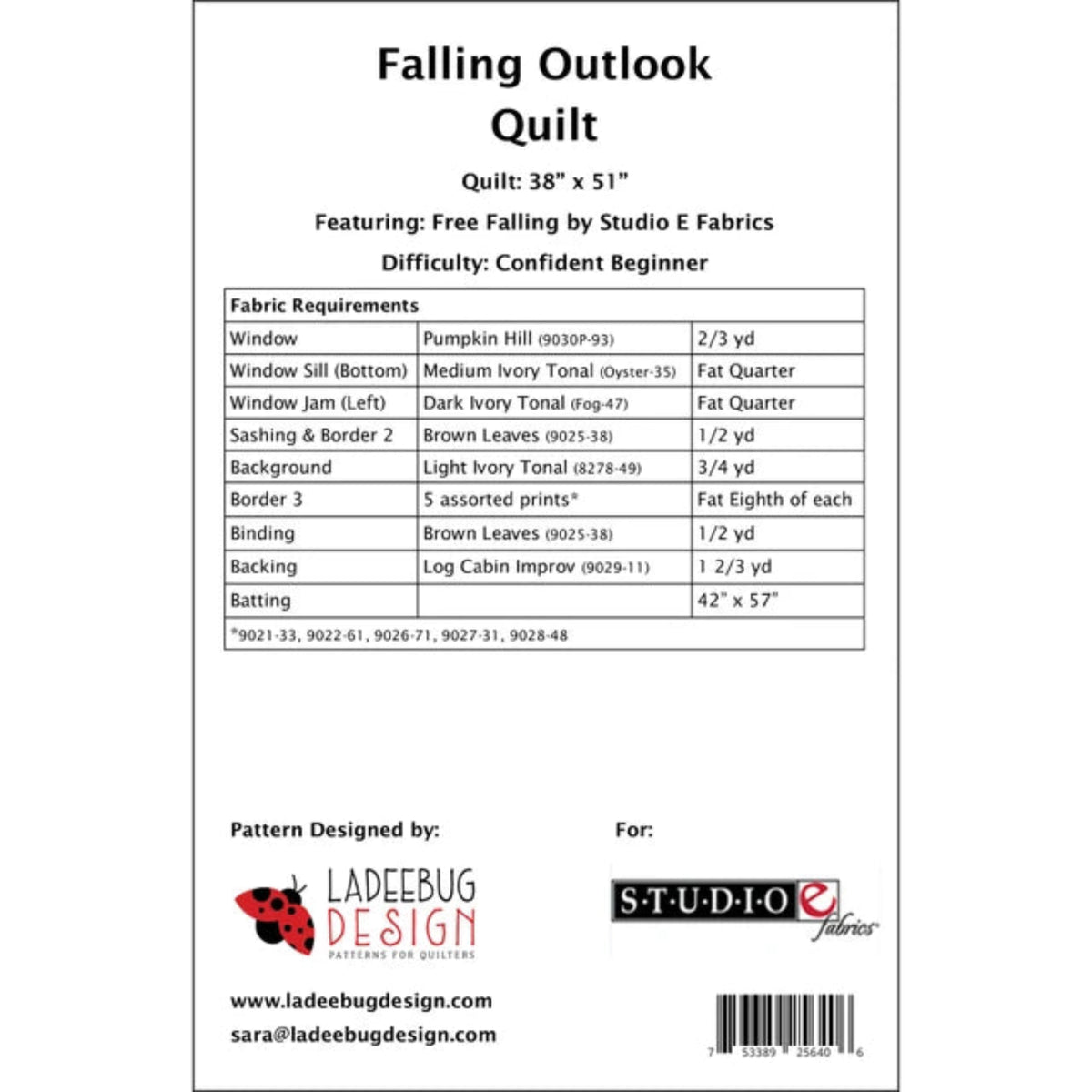 Falling Outlook Quilt Pattern by Ladeebug Designs