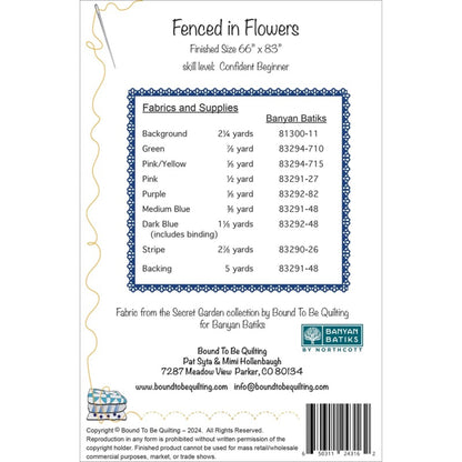 Fenced In Flowers Quilt Pattern by Bound To Be Quilting