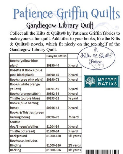 Gandiegow Library Quilt Pattern by Patience Griffin Quilts