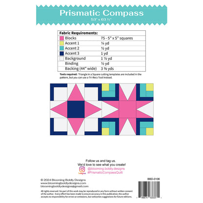 Prismatic Compass Quilt Pattern by Blooming Boldly Designs