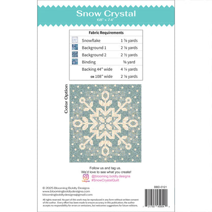 Snow Crystal Quilt Pattern by Blooming Boldy Designs