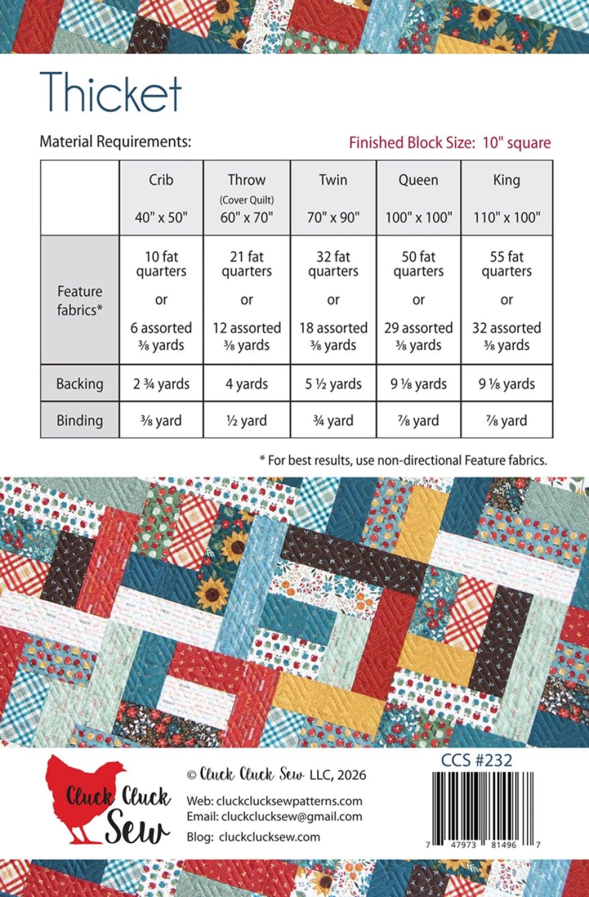 Thicket Quilt Pattern by Cluck Cluck Sew-Beginner Skill Level