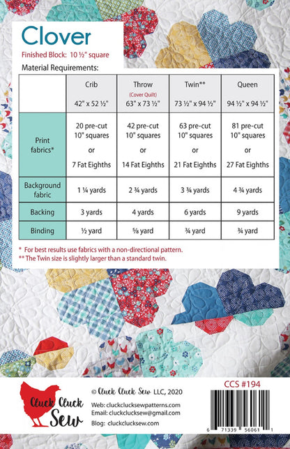 Clover Quilt Pattern by Cluck Cluck Sew