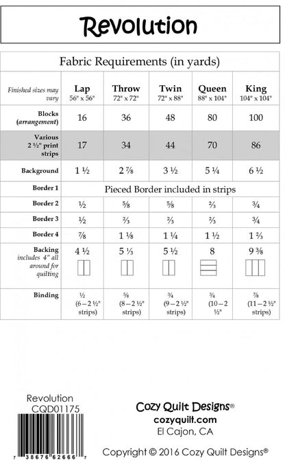Revolution Quilt Pattern by Cozy Quilt Designs