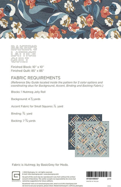 Baker's Lattice Quilt Pattern by Basic Grey