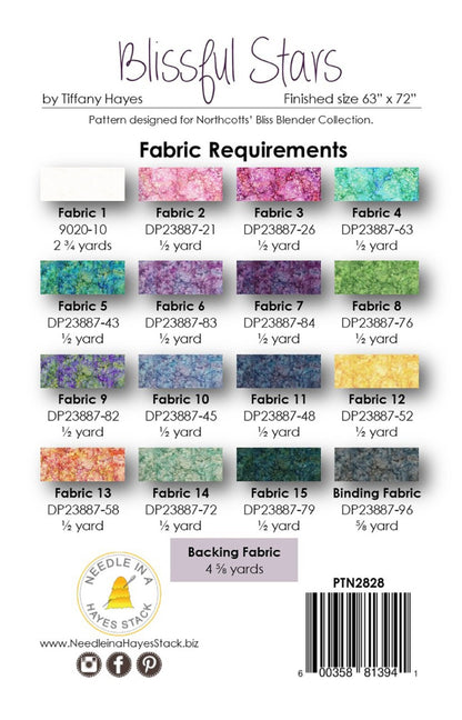Blissful Stars Quilt Pattern by Needle in a Hayes Stack