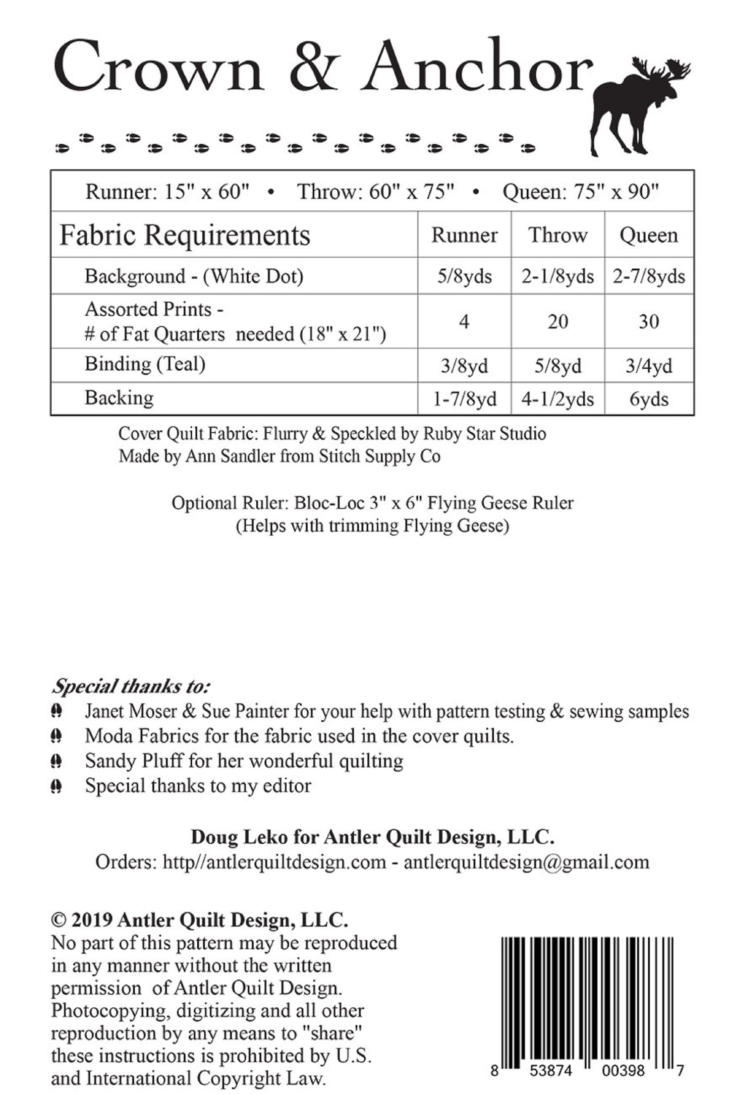 Crown & Anchor Quilt Pattern by Doug Leko-Antler Quilt Design