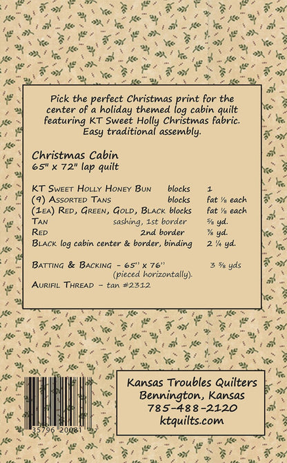 Christmas Cabin Quilt Pattern by Kansas Trouble Quilters