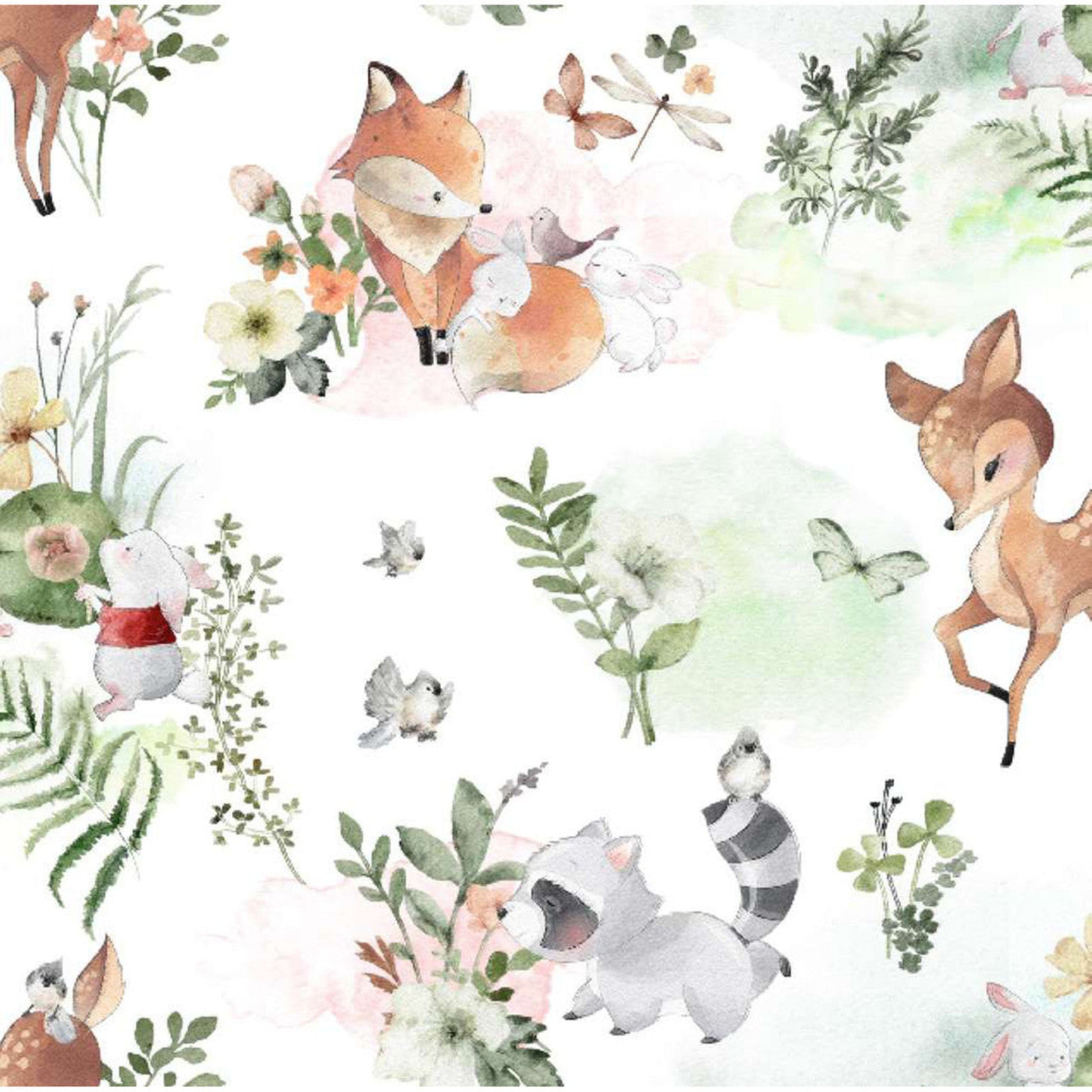 Bambi and Friends Playing-Flannel Fabric-Springs Creative-BTY