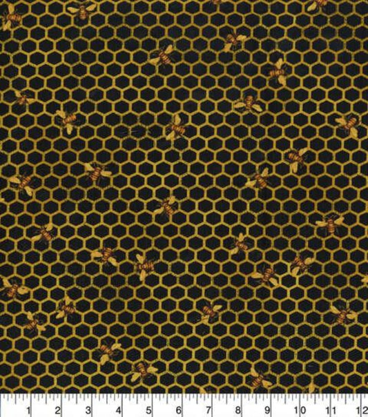 Honeybees on Black