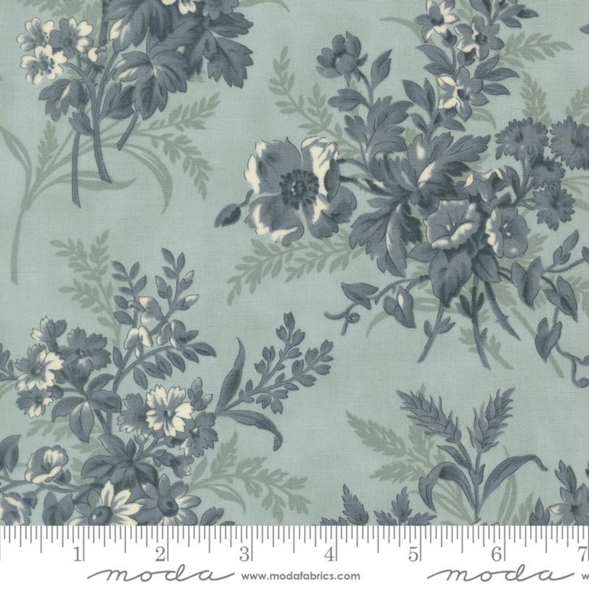Breathtaking Blues-Sky-Moda Fabric-Floral Print