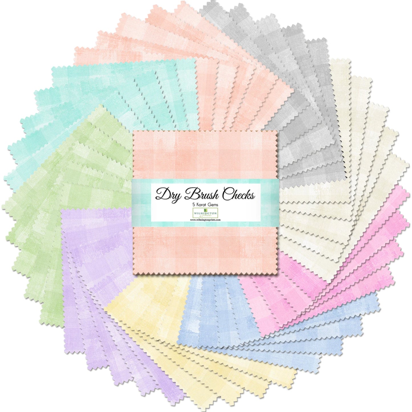 Charm Pack-Dry Brush Checks-Wilmington Prints-42-5 Inch Squares