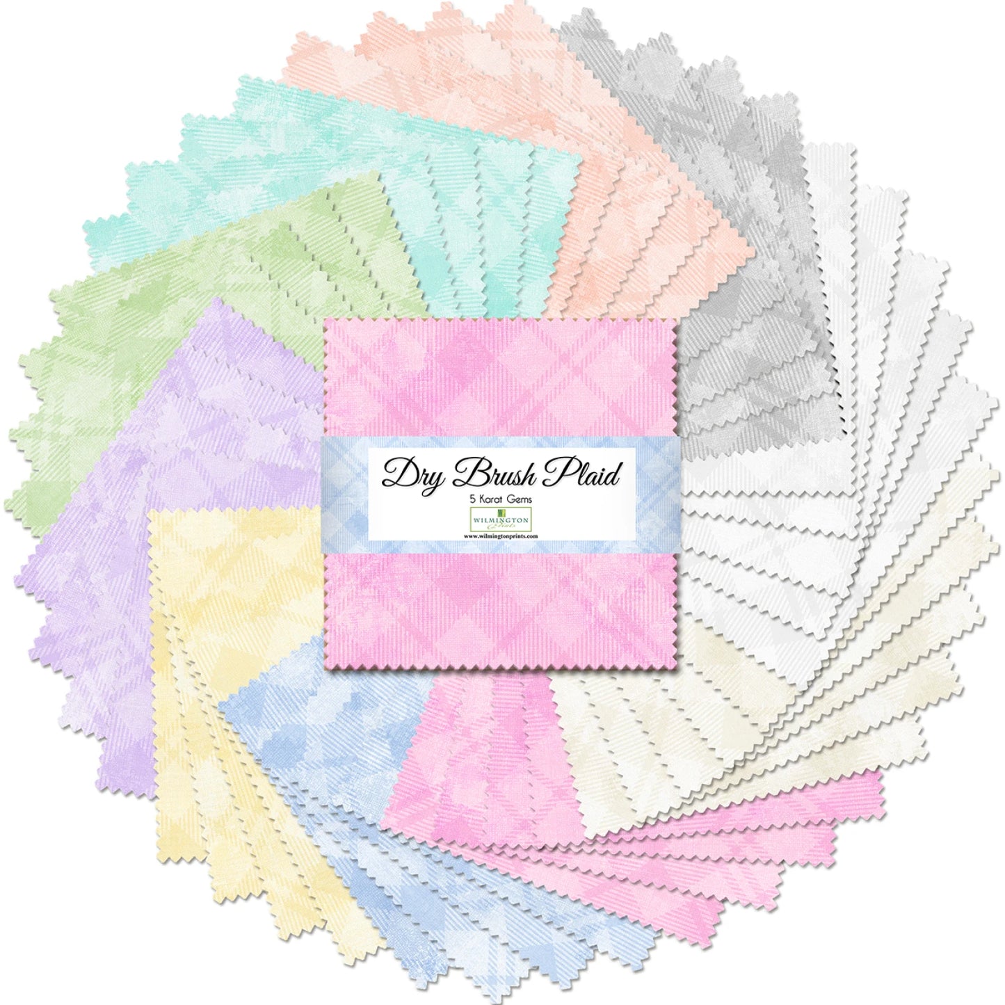 Charm Pack-Dry Brush Plaid-Wilmington Prints-5 Inch Squares