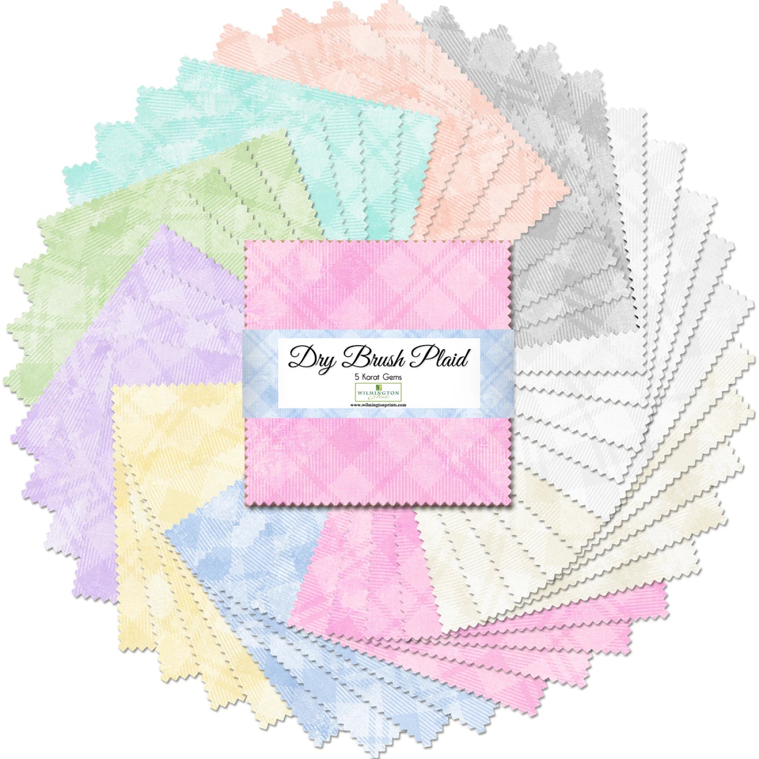 Charm Pack-Dry Brush Plaid-Wilmington Prints-5 Inch Squares