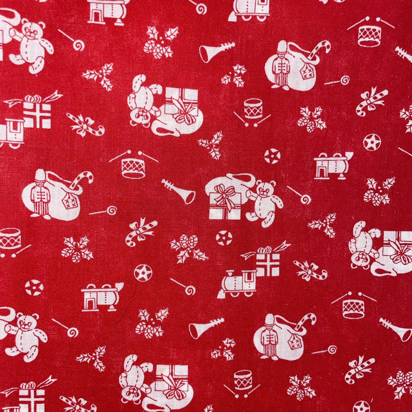 Santa's Toys on Red Background-Wamsutta-BTY