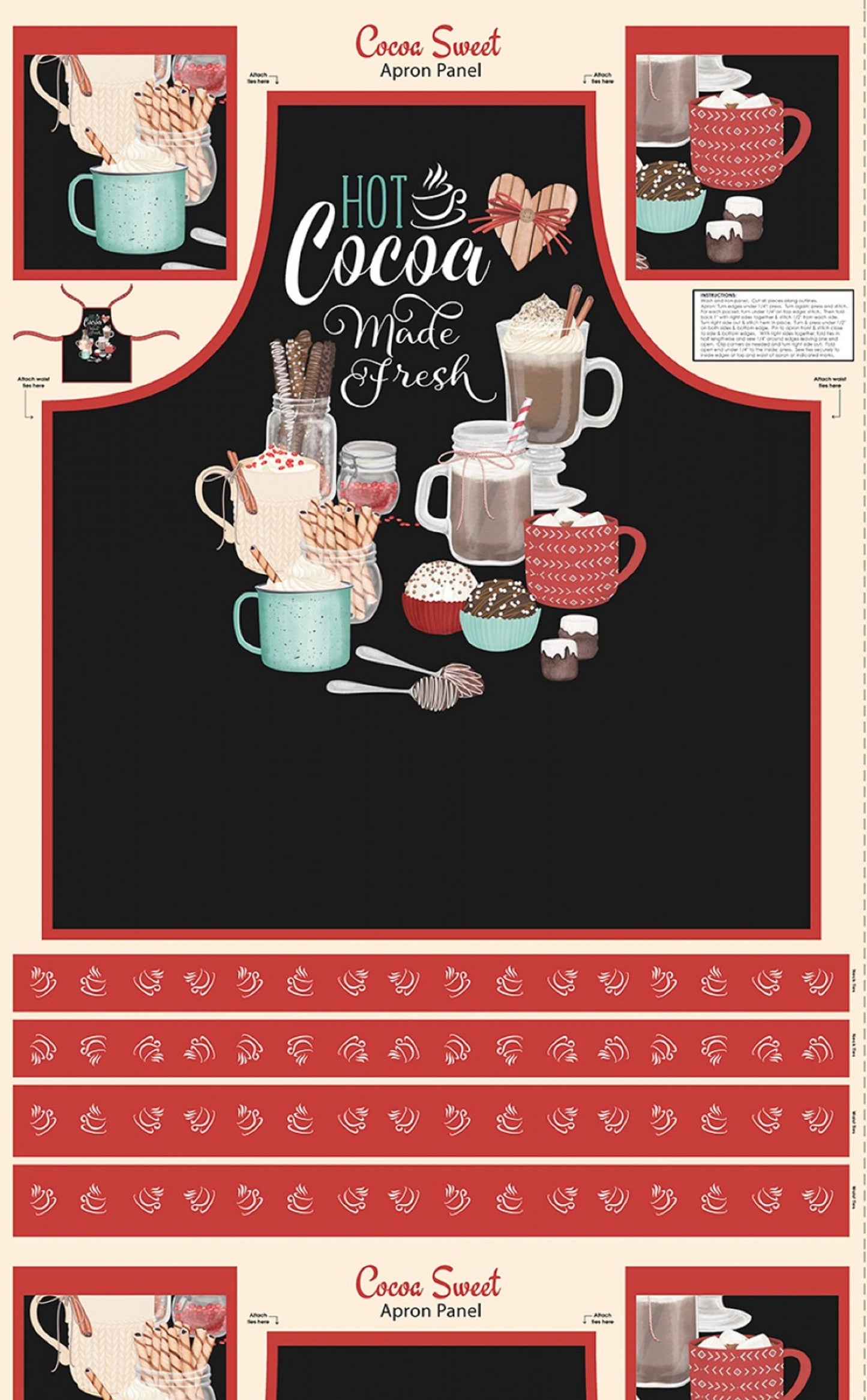 Cocoa Sweet Apron Panel by Wilmington Prints