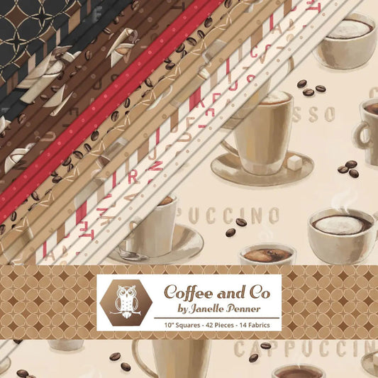 Coffee and Co Layer Cake by White Owl Textiles-42-10 inch squares