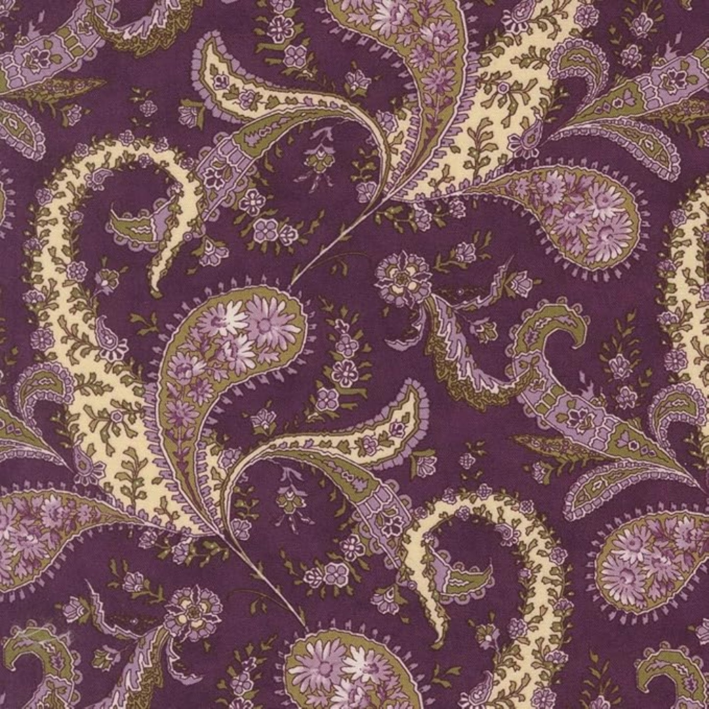 Collection Essence-Moda Fabrics-Plum B/G-Paisley Print-BTY