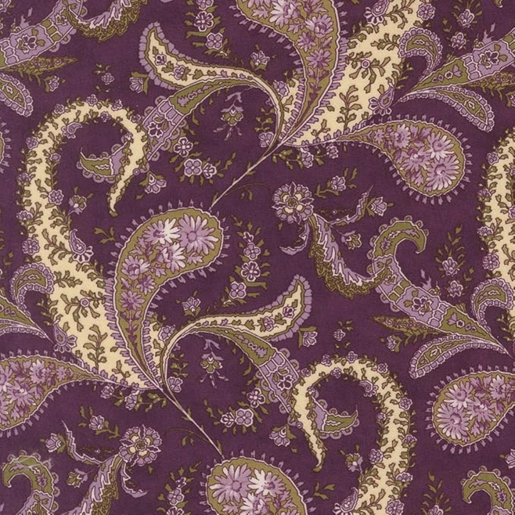 Collection Essence-Moda Fabrics-Plum B/G-Paisley Print-BTY