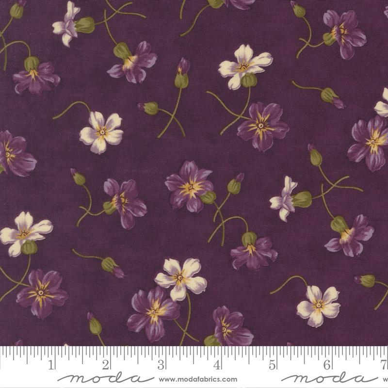 Collections Essence-Plum-Moda Fabrics-Floral Print-BTY