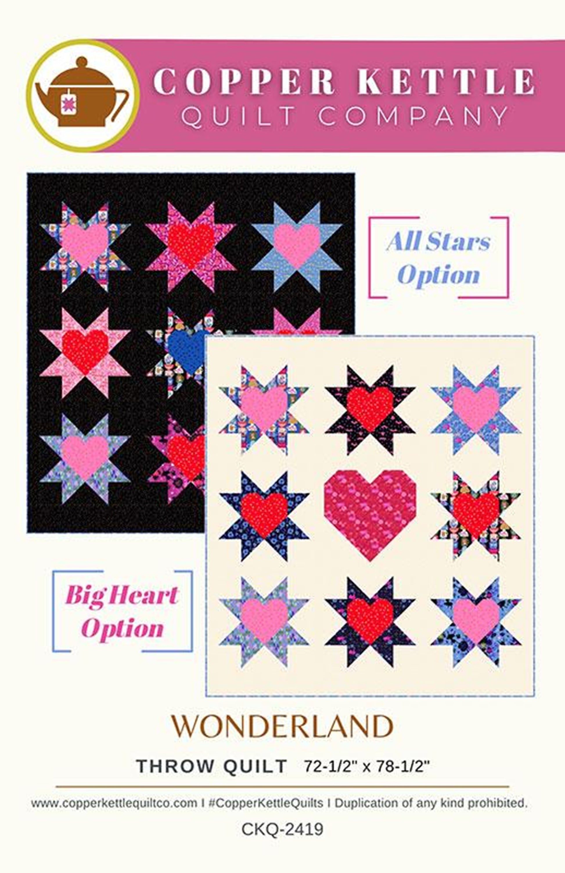 Wonderland Quilt Pattern-2 Sizes-Copper Kettle Quilt Co.-Baby-Throw
