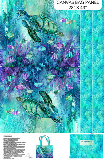 Coral Reef Tote Bag by Northcott Fabrics-Canvas Fabric