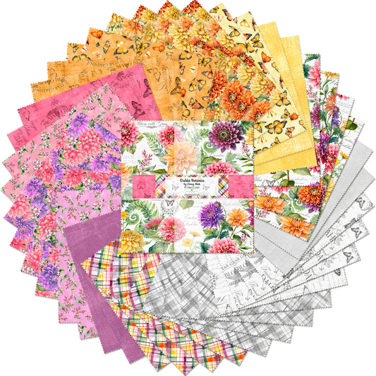 Dahlia Botanica Layer Cake-Wilmington Prints-42-10 Inch Squares