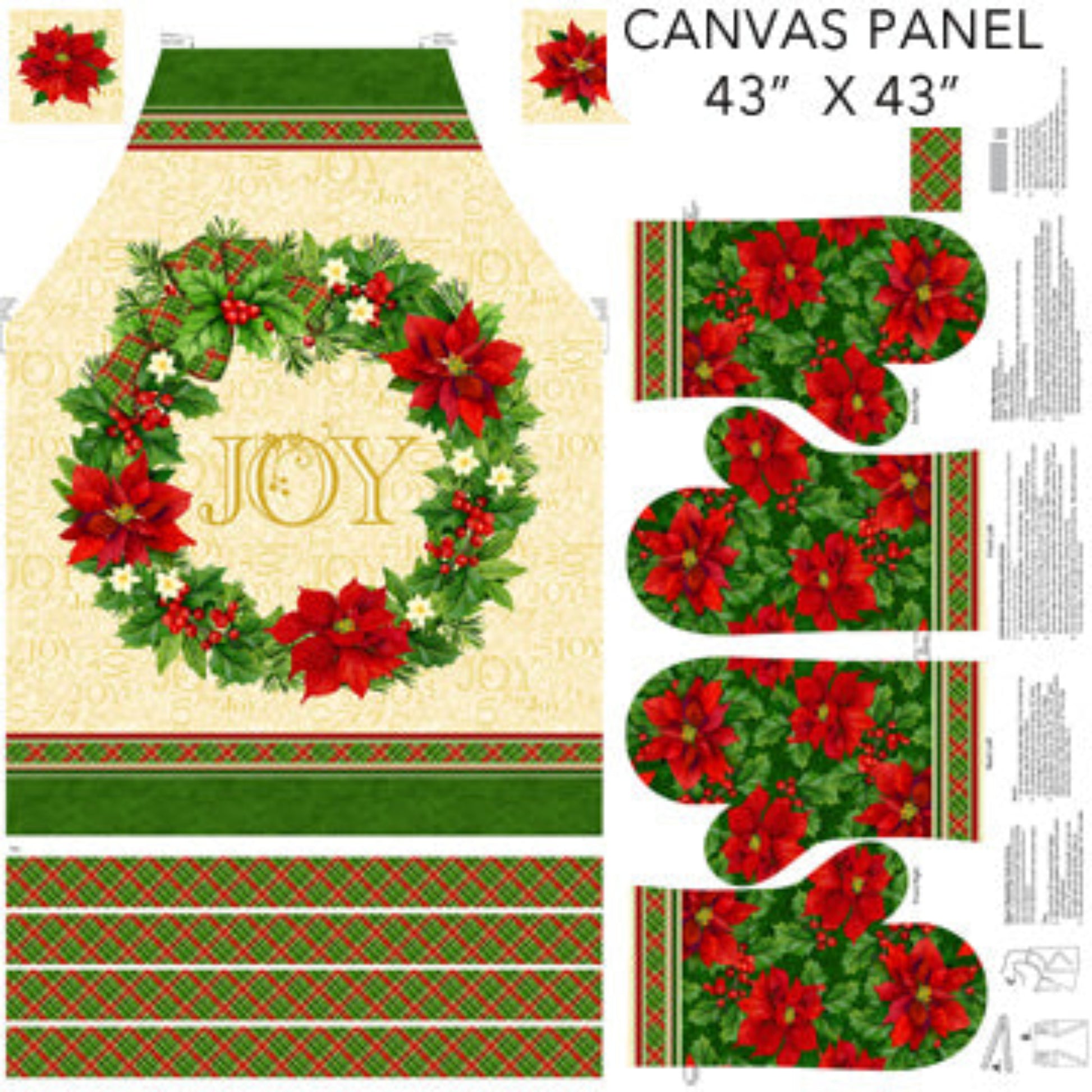 Deck The Halls Apron Panel-Northcott Fabrics-43 Inches X 43 Inches