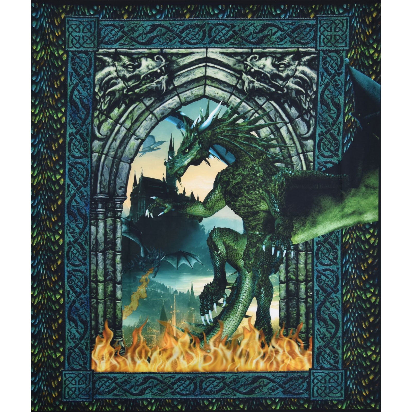 Dragons Emerald Reign Panel-In The Beginning-1 Yard Panel