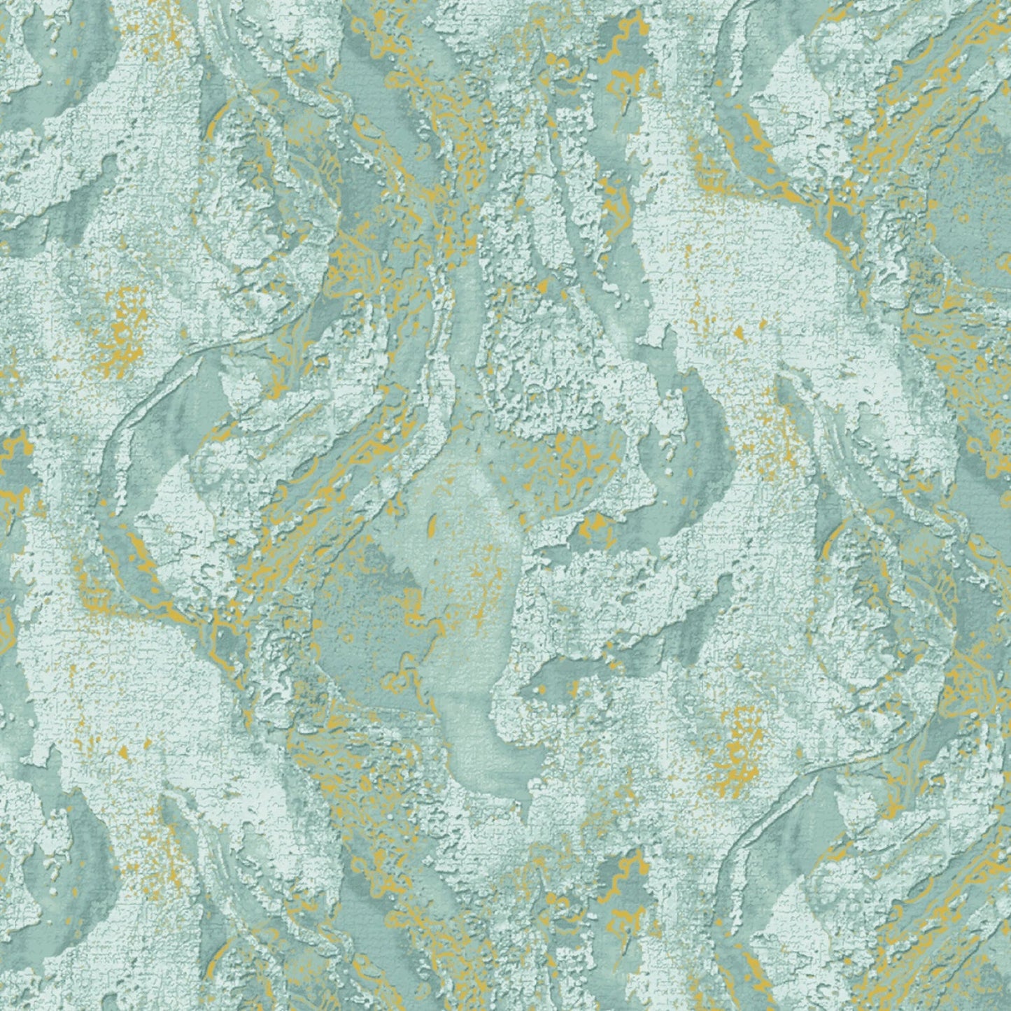 Dried Clay-Turquoise-Gold Metallic-Earth Treasures-BTY-Benartex