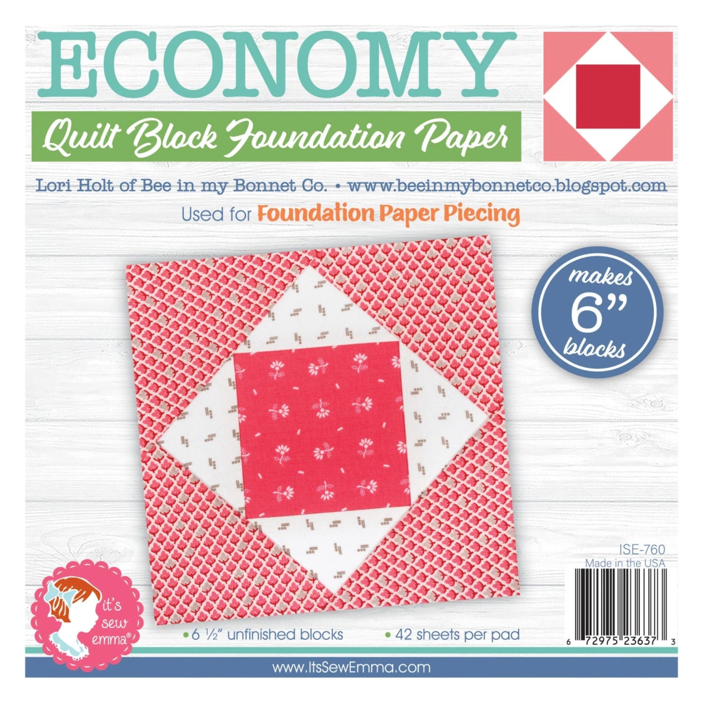 Economy Quilt Block Foundation Papers-6 Inch Blocks-It's Sew Emma