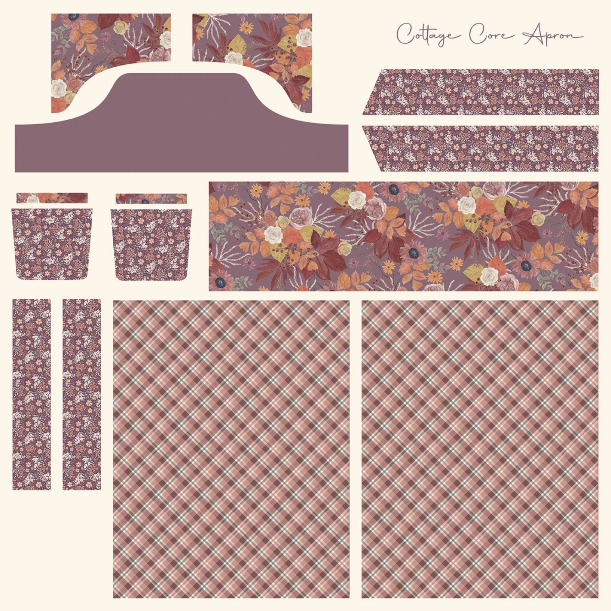 Evening on The Prairie Apron Panel - Color-Grape-Riley Blake-60" x 60"