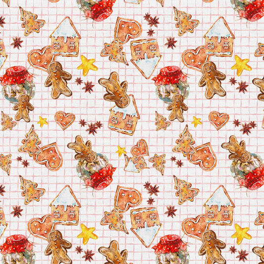Frosty Delights Cookie Toss-White Plaid B/G-BTY-Paintbrush Studio