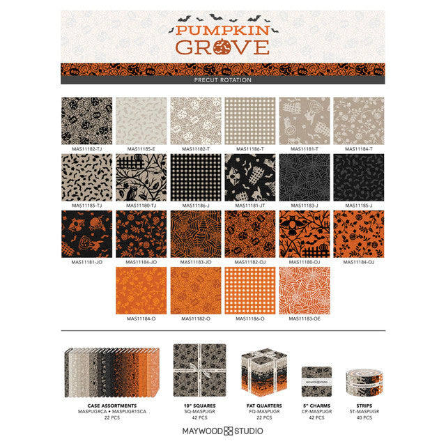 Jelly Roll-Pumpkin Grove -Maywood Studios-40-2.5 Inch Strips
