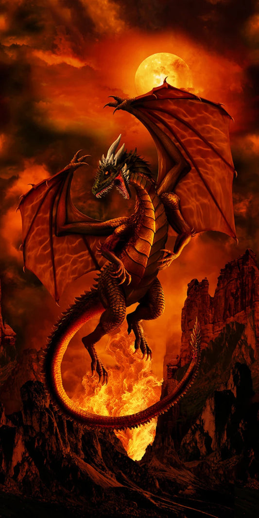 Fire Dragon-Fire Panel-Timeless Treasures-24 Inches Wide