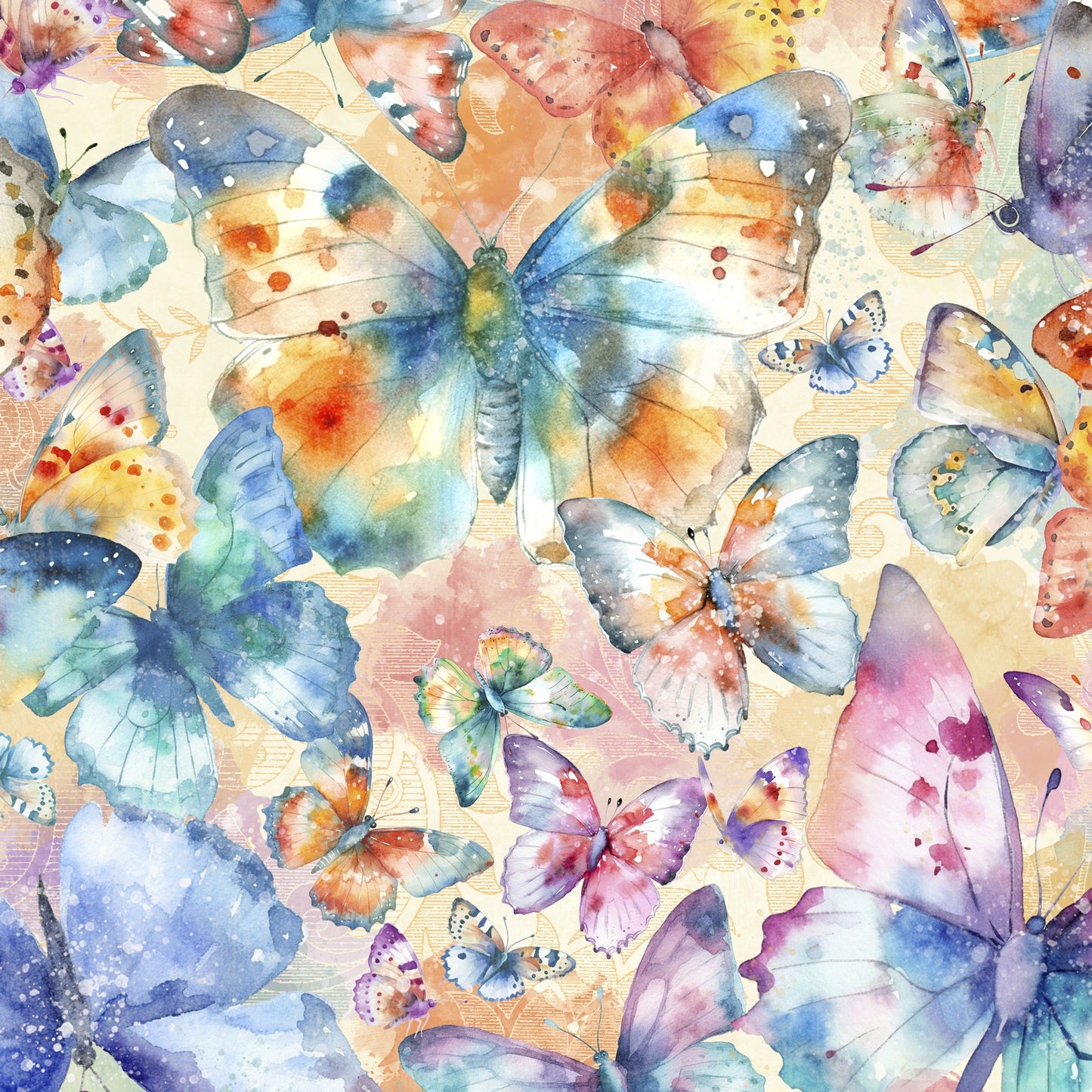 Fancy Butterflies Flying-Lumin Fabrics-By the Yard