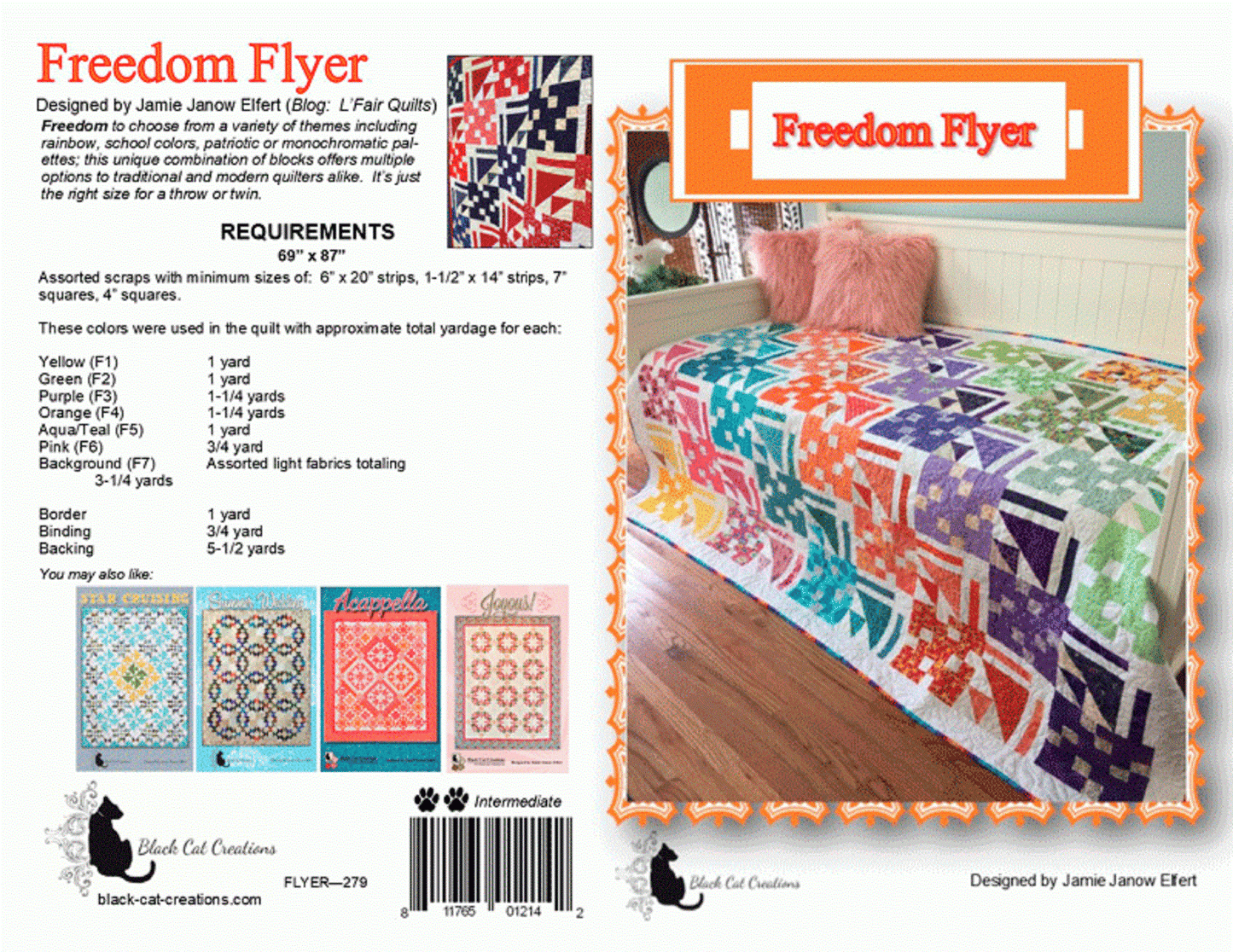 Freedom Flyer Quilt Pattern by Black Cat Creations