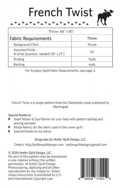 French Twist Quilt Pattern by Doug Leko for Antler Quilt Design (Stashtastic)