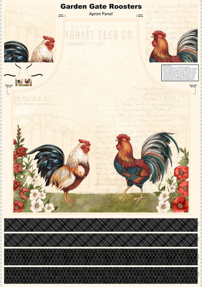 Golden Gate Rooster Apron Panel by Wilmington Prints