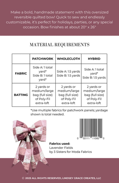 The Big Giant Quilted Bow by Lindsay Grace Creates