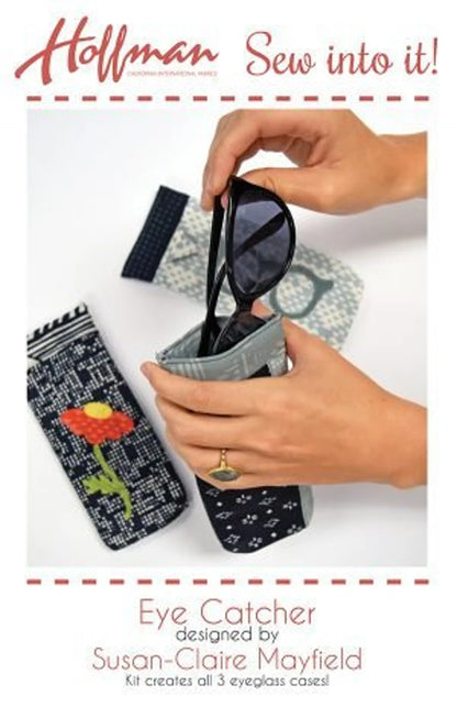 Hoffman-Sew Into It-Eye Catcher Kit-Fabrics Incl.-3 Glass Cases