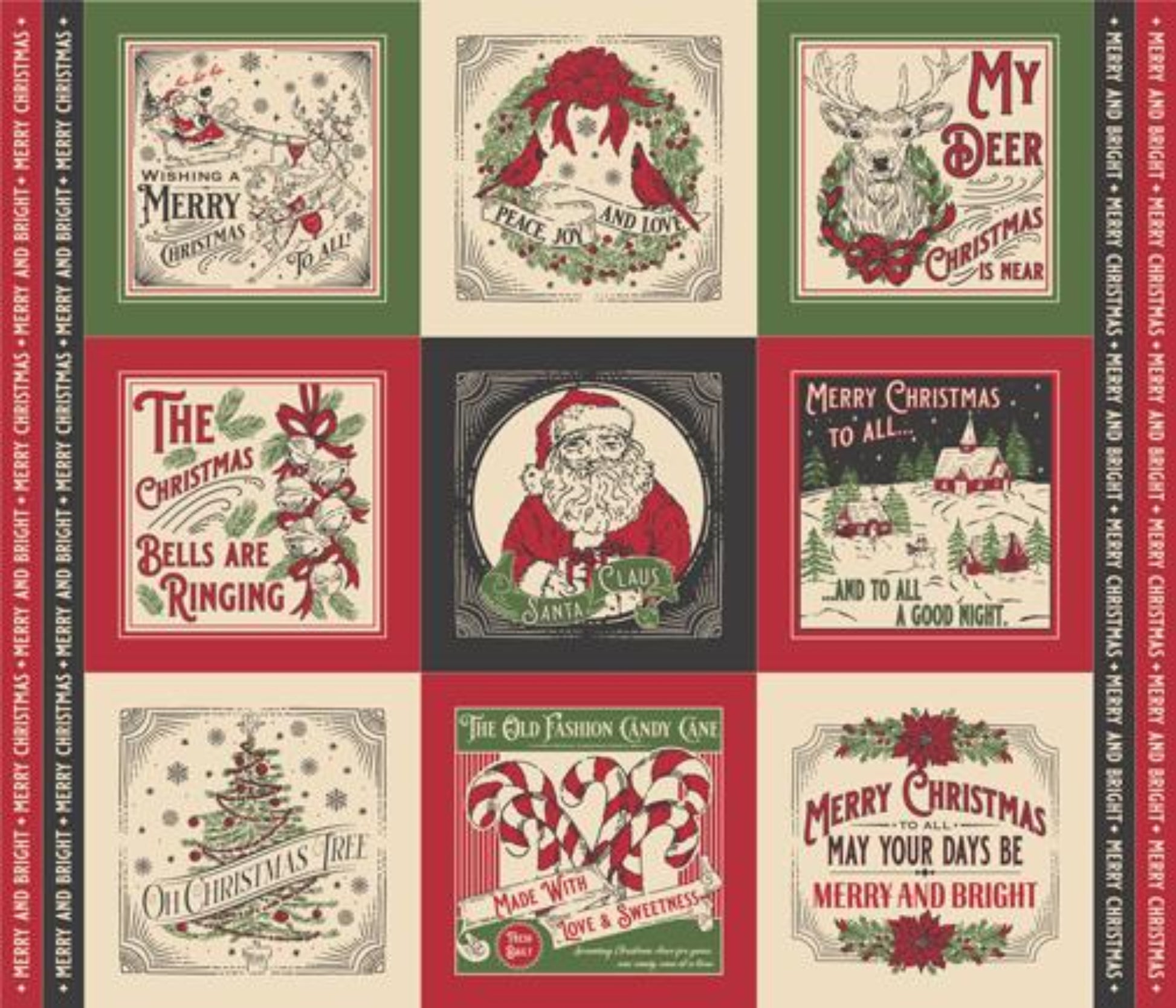 Holiday Cheer Panel-Christmas Cards-Natural-Moda