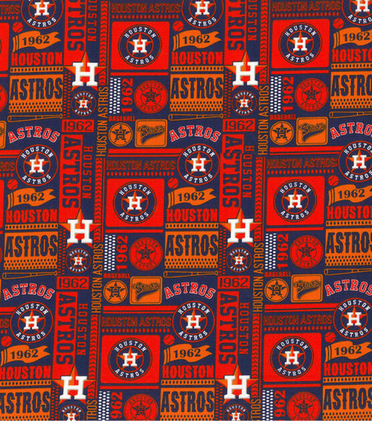 Houston Astros-Block Pattern-Logos-BTY-Fabric Traditions
