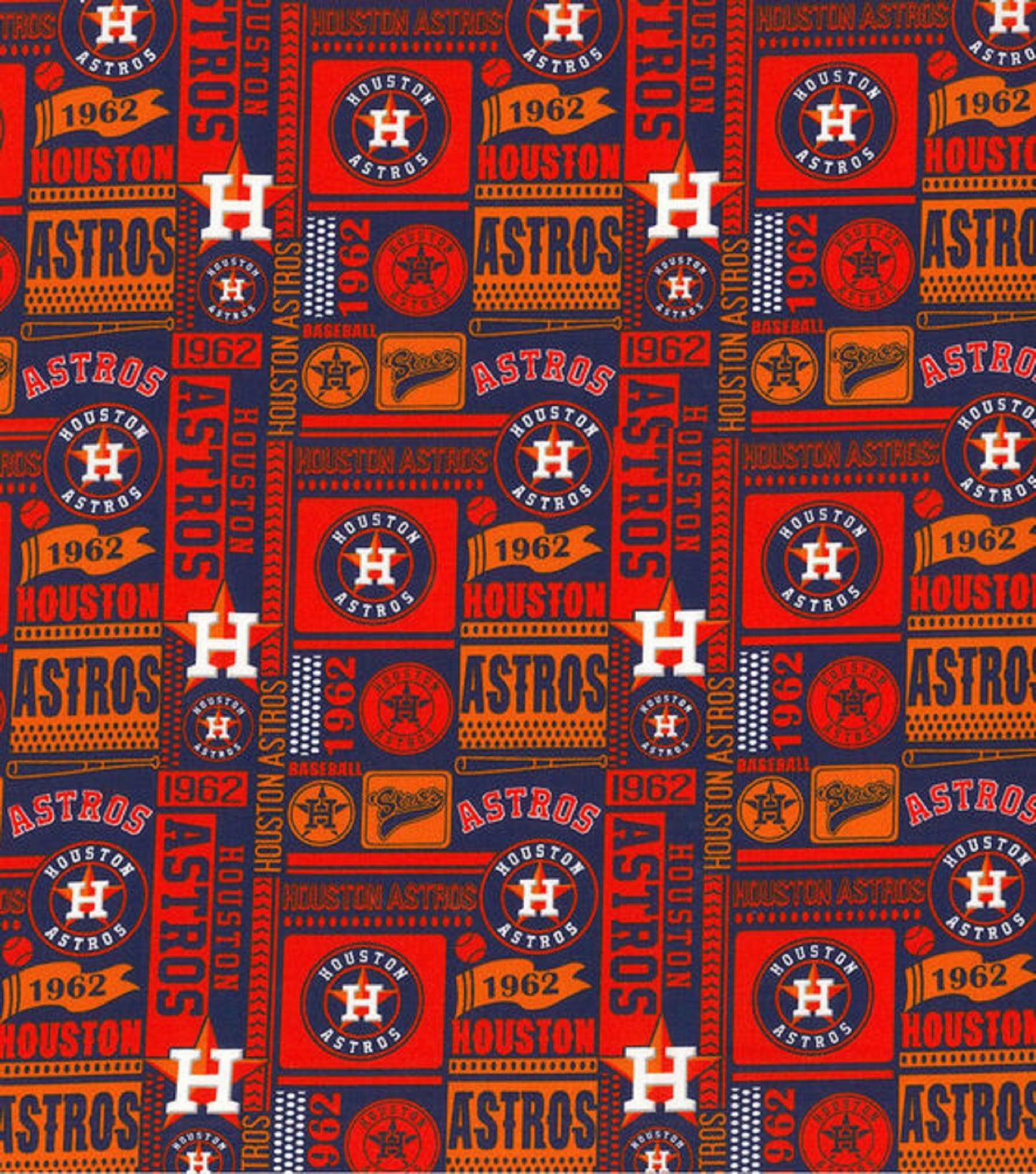Houston Astros-1962-Red-Orange-Blue-BTY-Fabric Traditions