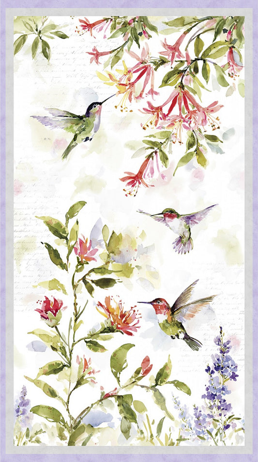 Hummingbird Floral Panel-Wilmington Prints