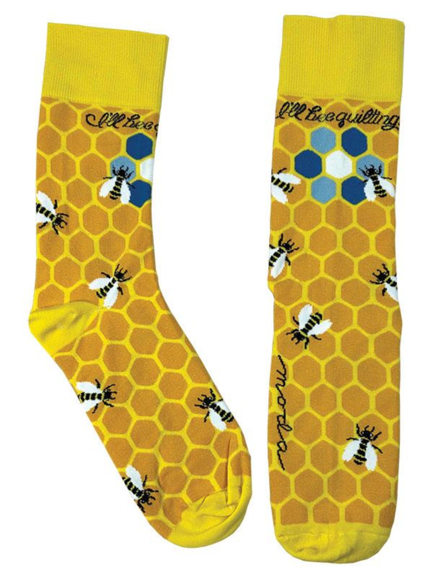 I'll Bee Quilting Crew Socks-Moda Fabrics