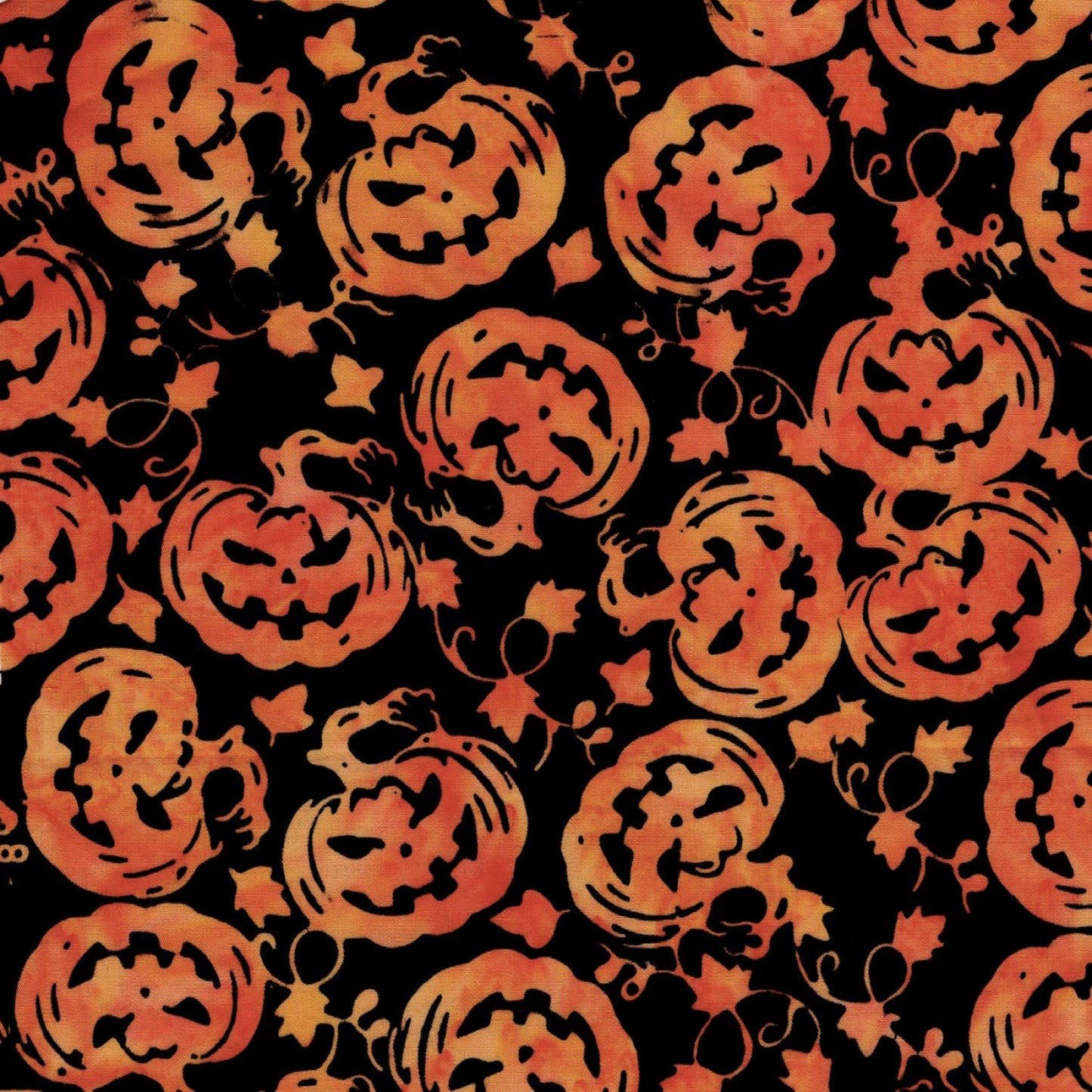 Jack O Lanterns on Black B/G-BTY-Island Batiks