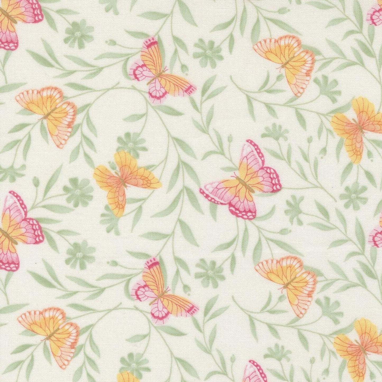 KIndness-Moda Fabrics-Colorful Butterflies w/Vines-BTY