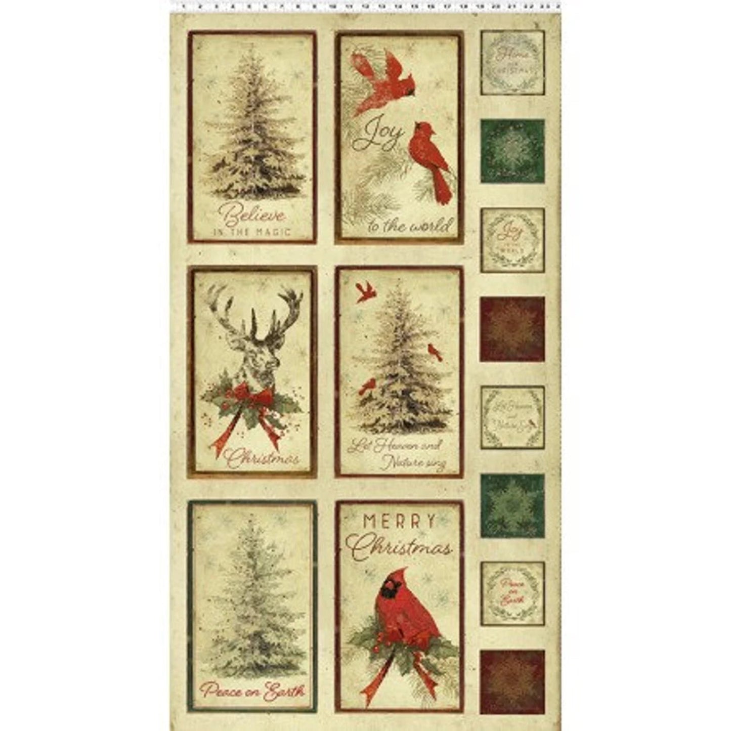 Let Nature Sing Panel by Clothworks-Christmas Theme