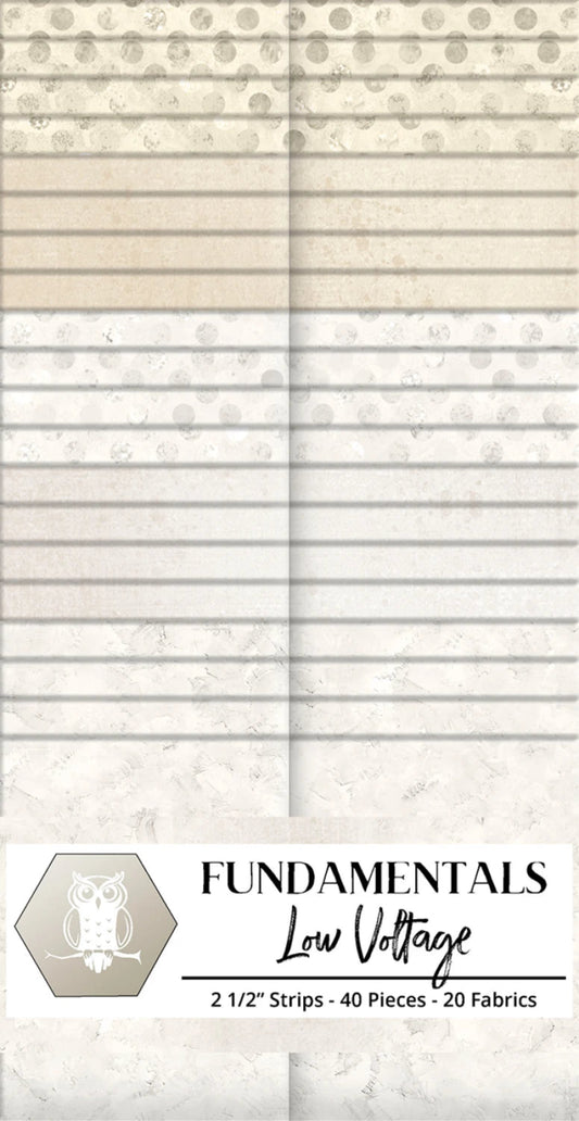 Jelly Roll-Fundamentals-Low Voltage-40-2-1/2 Inch Strips-White Owl Fabrics